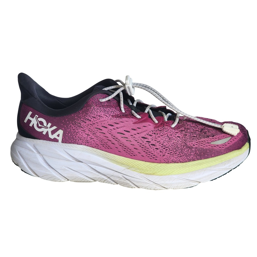 Hoka One One Clifton 8 Womens 9.5B Berry Graphite Running Shoes 1119394 BGIR